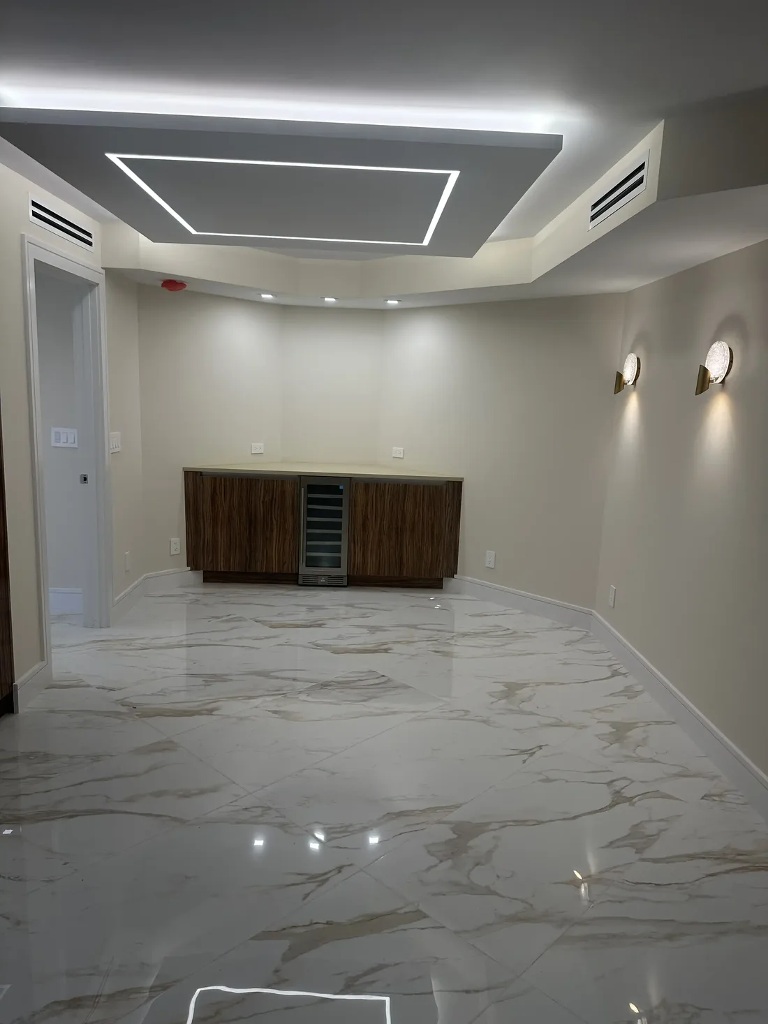 Freshly painted interior space